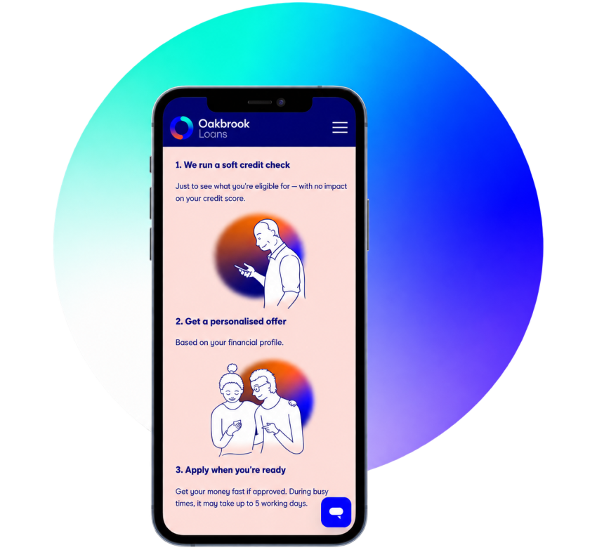 Oakbrook Loans Phone in Gradient Circle